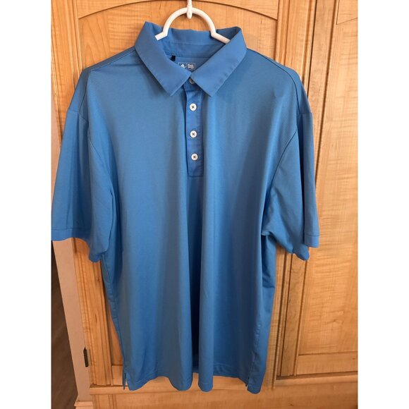 Adidas Golf Climalite Light Blue Polo Shirt L Mens Polyester Lightweight Perform - Picture 1 of 5